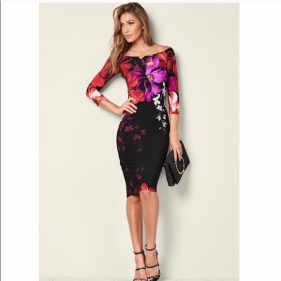 Dresses & Skirts - NWOT floral black dress Size XS